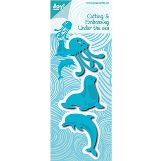 Joy! Cutting & Embossingschablone - Unter dem Meer, Seehund, Delfin, Qualle