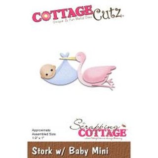 Cottage Cutz, Stanzschablone - Stork W/Baby Mini 