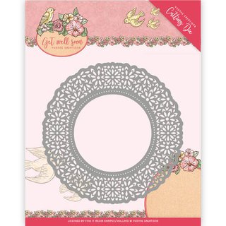Yvonne Creations, Stanzschablone - Get Well Soon - Flower Doily