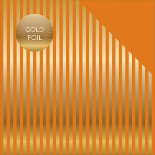 Echo Park, Foiled Dot & Stripe - orange & gold stripe