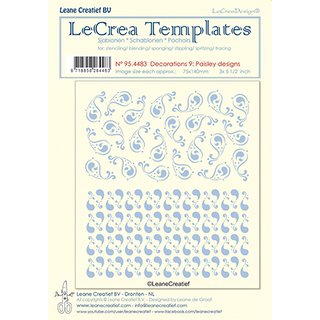 LeCrea Templates, Stencil 75x140mm - Paisley designs