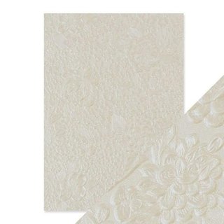 Tonic Studios, A4 Hand crafted cotton papers, 150gsm - ivory bouquet