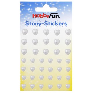 Hobbyfun, Stony Stickers - Halbperlen - Herzen