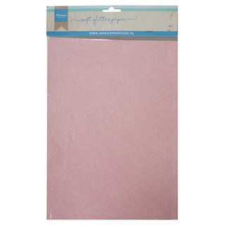 MarianneD, A4- Soft Glitter paper Light pink