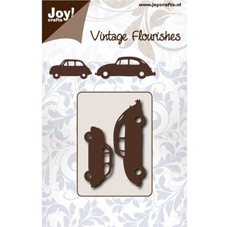 Joy! Cuttingschablone - Vintage Flourishes, Fiat und VW Beetle
