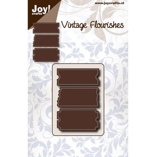 Joy! Cuttingschablone - Vintage Flourishes, Drei Ticket