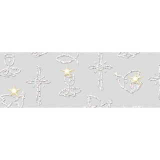 Ursus, Transparentpapier  White Line Glitter 180g/m2 - A4 - Christliche Symbole
