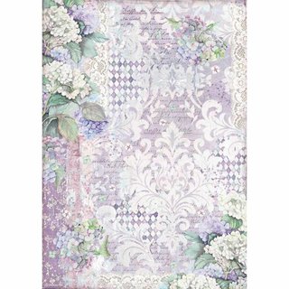Stamperia, Rice Paper A3 - Hortensia Wallpaper