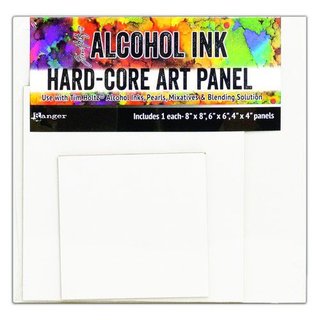 Ranger, Alcohol Ink Hard Core Art Panels Square 3 Pack 4, 6 and 8 by Tim Holtz 