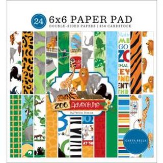 Carta Bella, Paper Pad. 24 Blatt 6x6, Zoo Adventure 