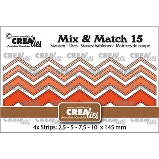 Crealies, Mix & Match no. 15 Zigzag  - 2,5-5-7,5-10x145mm 
