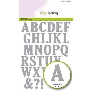 CraftEmotions, Stanzschablone - Grossbuchstaben ca. 4,0cm