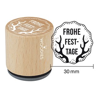 Woodies Holzstempel,  30 mm, Frohe Festtage