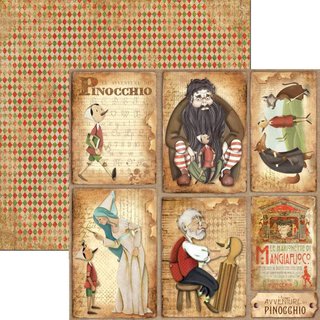 CIAOBella, Designpapier, doppelseitig, 30,5x30,5 cm - Pinocchio