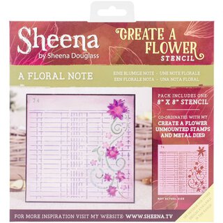 Sheena Douglas, Stencil 8x8 - A floral note