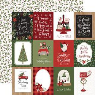 Echo Park, Designpapier, Gnome for Christmas - 3x4 Journaling Cards
