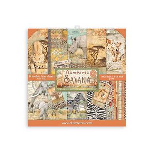 Stamperia, Designpapier, Paper Pad, 20,3 x 20,3 cm - Savana