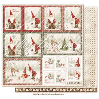 Maja Design, Scrapbookingpapier 30,5 x 30,5cm, Woodland Christmas - Emphemera
