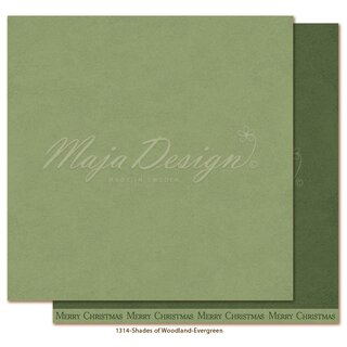 Maja Design, Scrapbookingpapier 30,5 x 30,5cm, MONOCHROMES Woodland Christmas - Evergreen