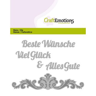 CraftEmotions, Stanzschablone - Beste Wnsche, Viel Glck & Alles Gute