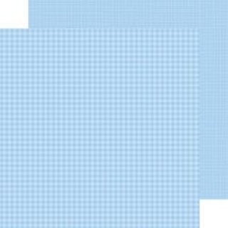 Doodlebug, Designpapier,  Petite Prints Gingham/Linen - Bubble Blue