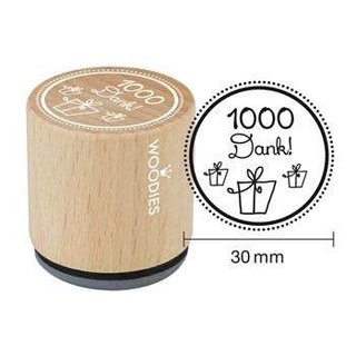 Woodies Holzstempel,  30 mm, Danke, 1000 Dank!