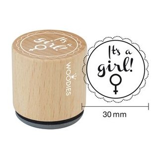 Woodies Holzstempel, Ø 30 mm, Baby, It`s a girl
