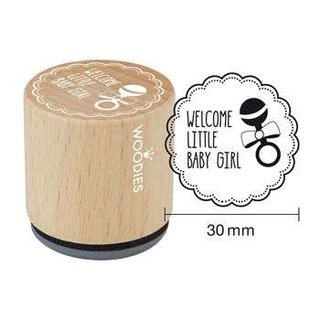 Woodies Holzstempel,  30 mm, Baby, Welcome little baby girl