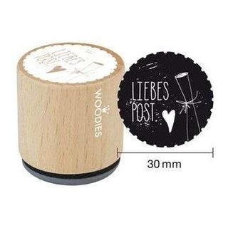 Woodies Holzstempel,  30 mm, Herzen, Liebespost