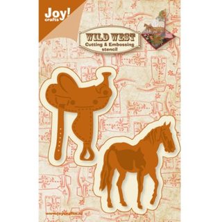 Joy! Cutting & Embossingschablone - Wild West - Pferd, Sattel