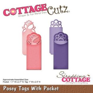 Cottage Cutz, Stanzschablone - Posey Tags with Pocket