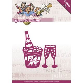 Yvonne Creations, Stanzschablone - Celebrations - Champagner